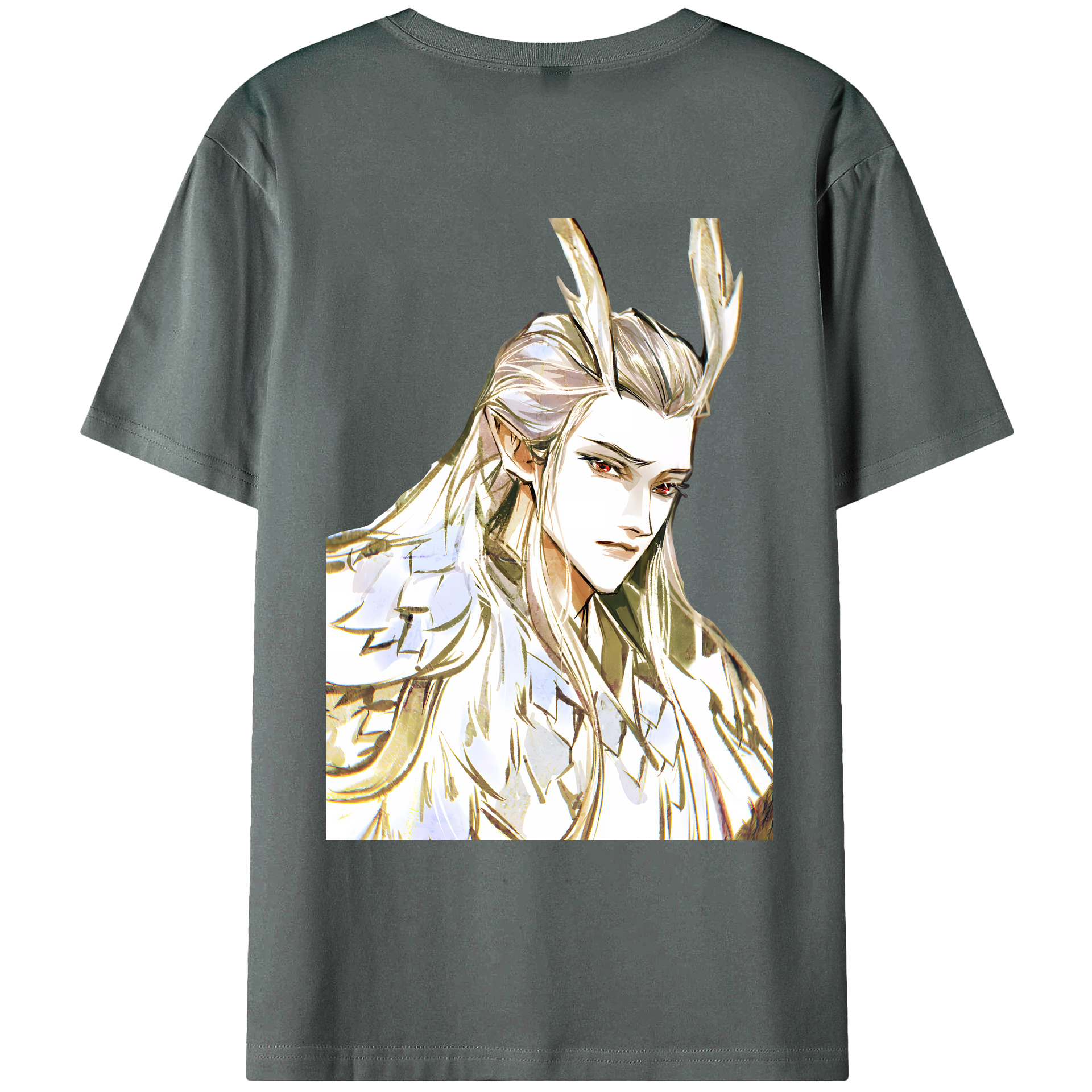 （画像用） Ne Zha 2 ナタ 魔童の大暴れ 綿100％ メンズ半袖Tシャツ（バックプリント） 通気性
